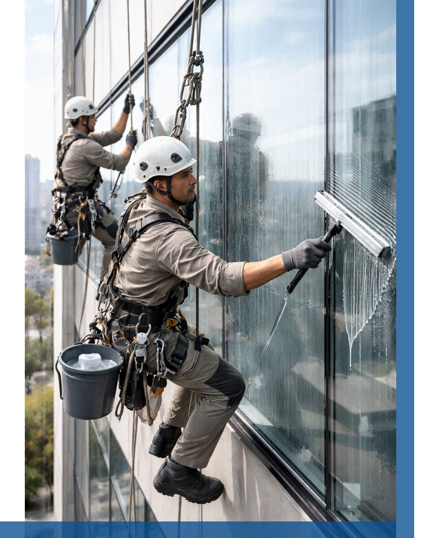 Мойка окон альпинистами в Новоалтайске от 4601 р. | ВЫСОТНИК-Нвл