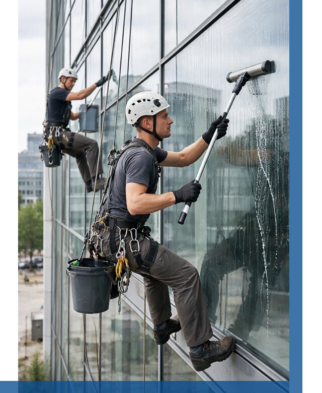 Мойка витражей альпинистами в Новоалтайске от 716 р. под ключ|ВЫСОТНИК-Нвл