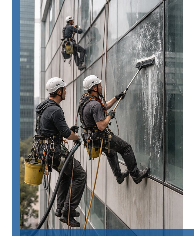 Профессиональная высотная мойка фасадов зданий в Новоалтайске