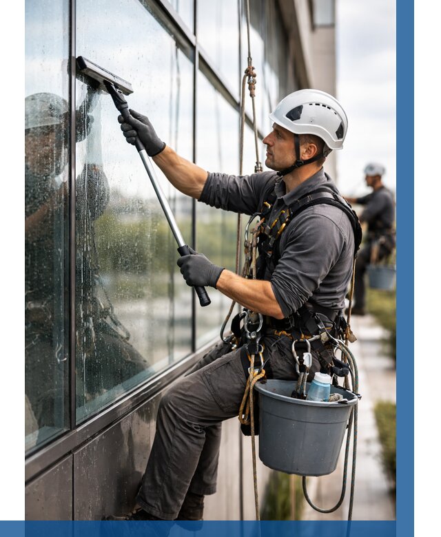 Мойка стеклянных фасадов в Новоалтайске от 204 р. | ВЫСОТНИК-Нвл