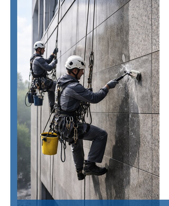 Профессиональная мойка фасада из керамогранита в Новоалтайске