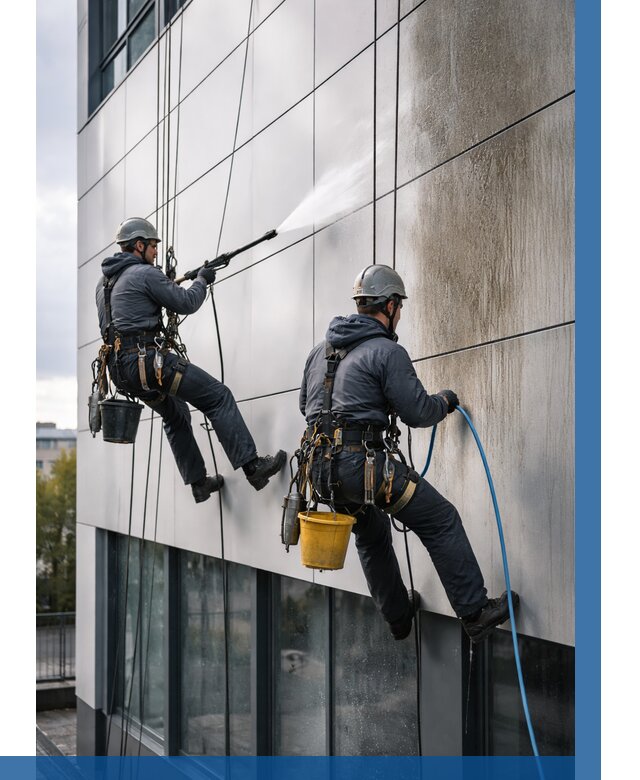 Мойка фасада из композита в Новоалтайске по цене от 307 р. | ВЫСОТНИК-Нвл