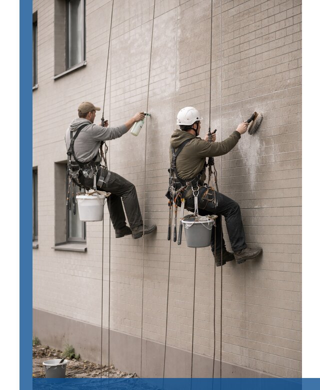 Удаление высолов с фасада зданий в Новоалтайске без повреждений и следов