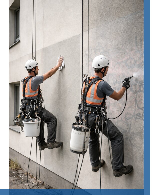 Антиграффити покрытие фасада в Новоалтайске от 613 р. | ВЫСОТНИК-Нвл