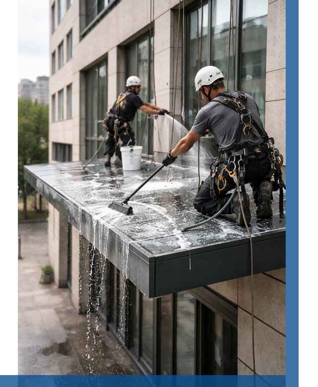 Мойка козырьков и навесов в Новоалтайске от 3578 р. | ВЫСОТНИК-Нвл