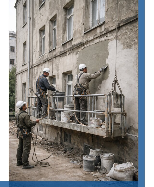 Капитальный ремонт фасада в Новоалтайске от 4294 р. | ВЫСОТНИК-Нвл