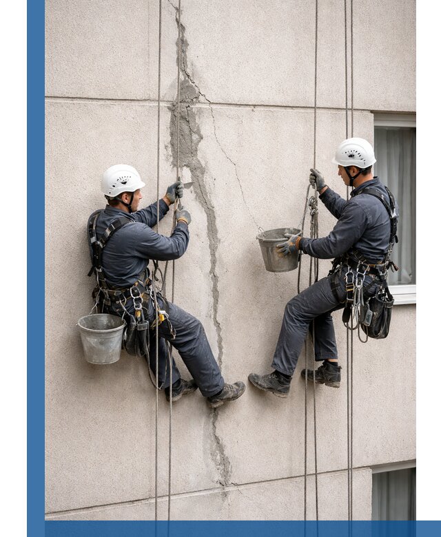 Заделка трещин на фасаде в Новоалтайске с гарантийным ремонтом