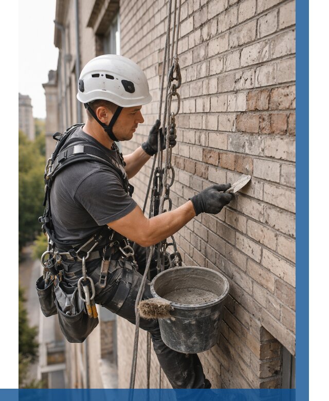 Ремонт кирпичной кладки фасада в Новоалтайске от 1840 р. | ВЫСОТНИК-Нвл