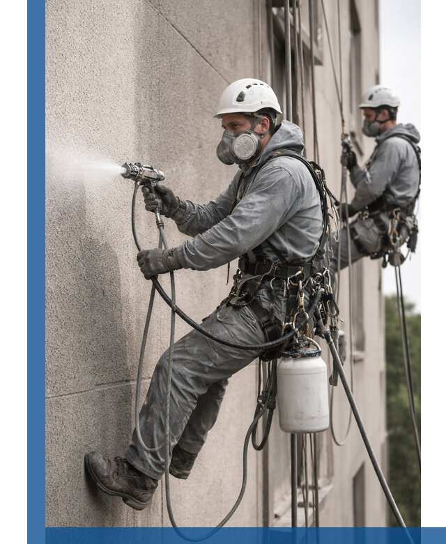 Безвоздушная покраска фасадов зданий в Новоалтайске профессионально