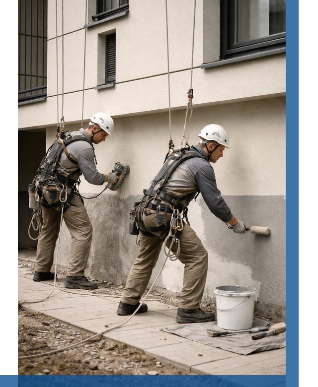 Окраска цоколя здания в Новоалтайске от 460 р. под ключ | ВЫСОТНИК-Нвл