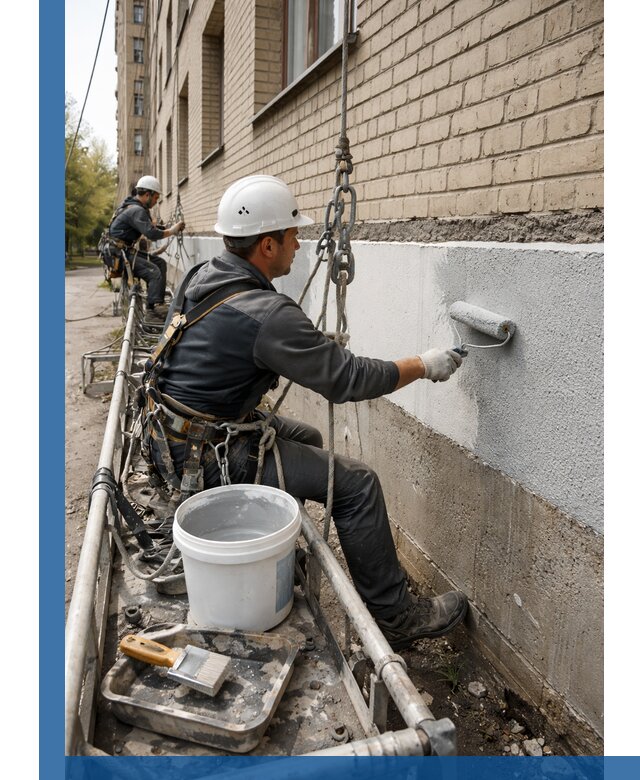 Окраска цоколя здания в Новоалтайске профессионально и надежно