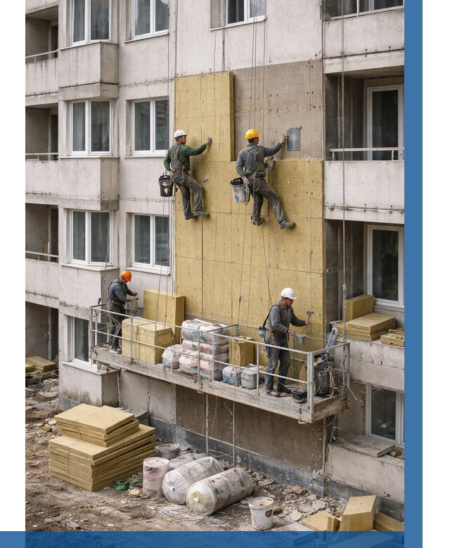 Утепление фасада минватой в Новоалтайске от 1534 р. | ВЫСОТНИК-Нвл