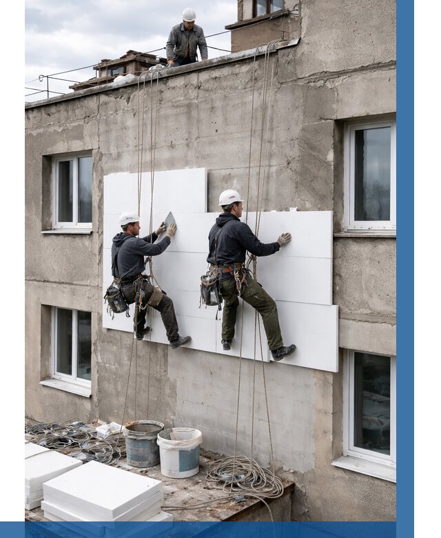 Утепление фасада пенополистиролом в Новоалтайске от 1840 р. | ВЫСОТНИК-Нвл