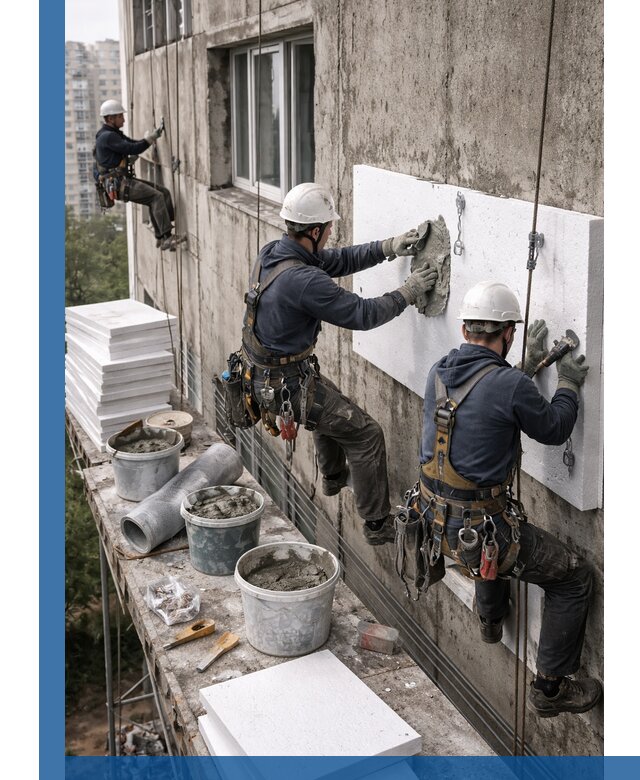 Утепление фасада пенополистиролом в Новоалтайске под ключ