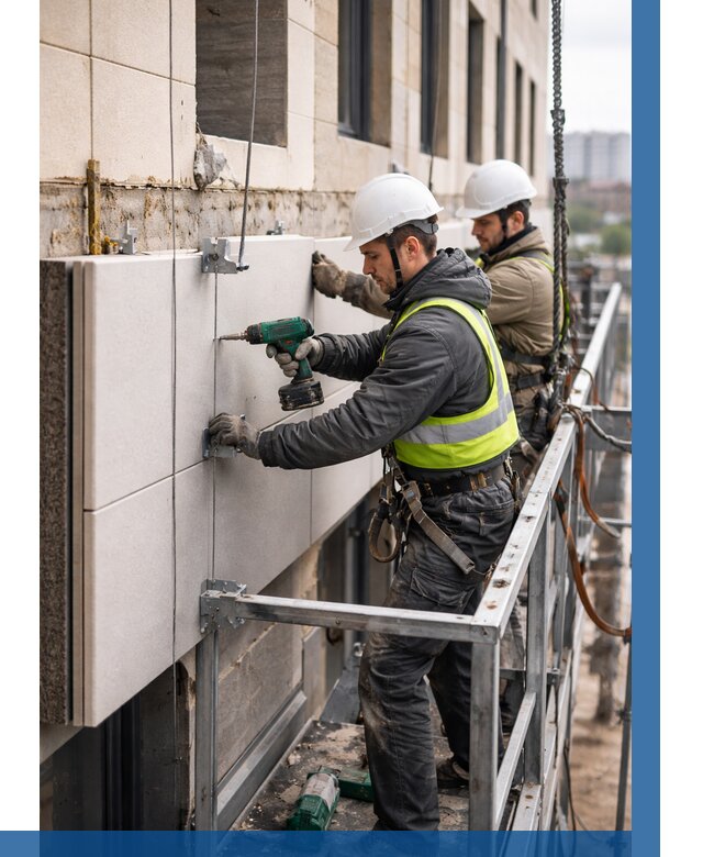 Монтаж фасадных термопанелей в Новоалтайске от 1534 р. | ВЫСОТНИК-Нвл