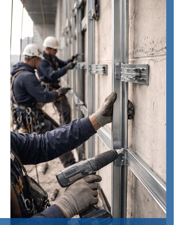 Монтаж подсистемы вентфасада в Новоалтайске от 869 р. | ВЫСОТНИК-Нвл