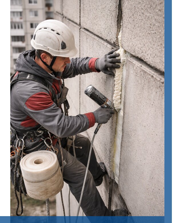 Утепление межпанельных швов в Новоалтайске от 716 р. | ВЫСОТНИК-Нвл