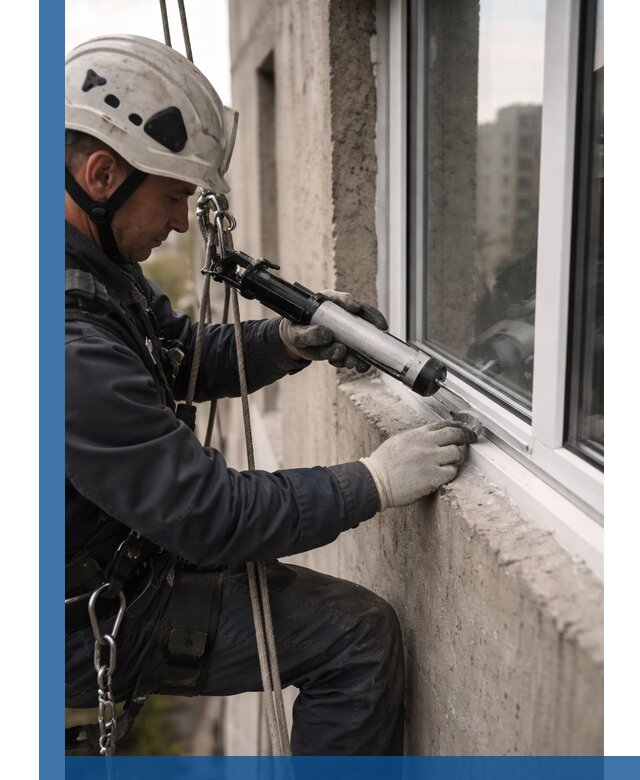 Герметизация оконных швов снаружи в Новоалтайске профессионально