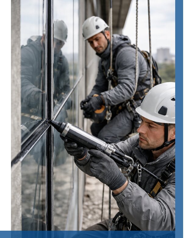 Герметизация витражных швов в Новоалтайске от 665 р. | ВЫСОТНИК-Нвл