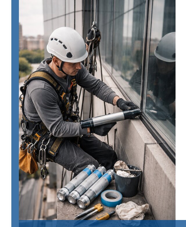 Герметизация стыков витража в Новоалтайске для герметичных фасадов