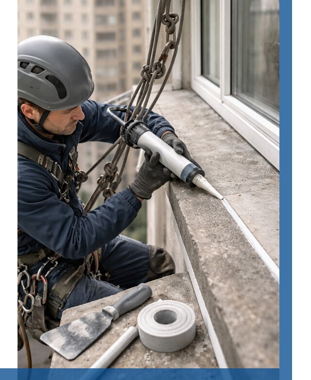 Герметизация балконного козырька в Новоалтайске от 4601 р. | ВЫСОТНИК-Нвл