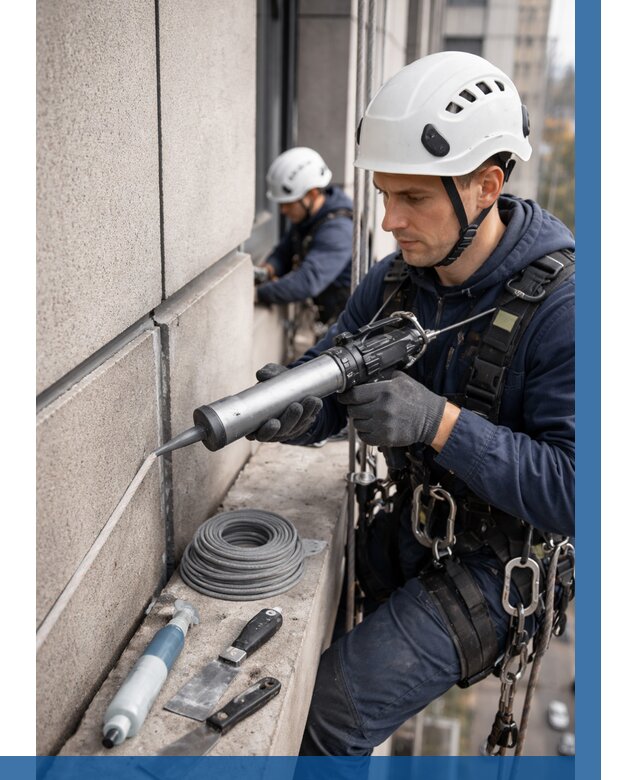 Герметизация деформационных швов фасада в Новоалтайске от 716 | ВЫСОТНИК-Нвл