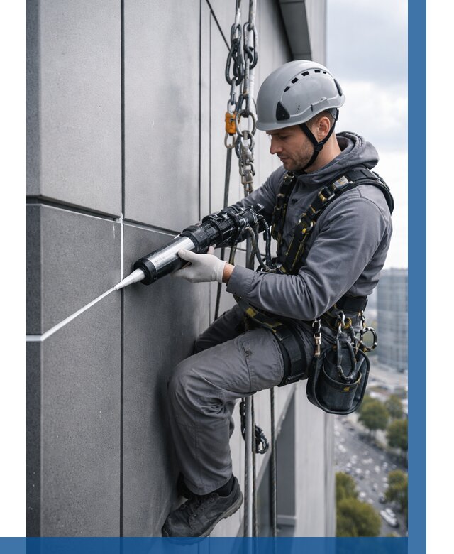 Герметизация стыков фасадных панелей в Новоалтайске от 6646 р.| ВЫСОТНИК-Нвл