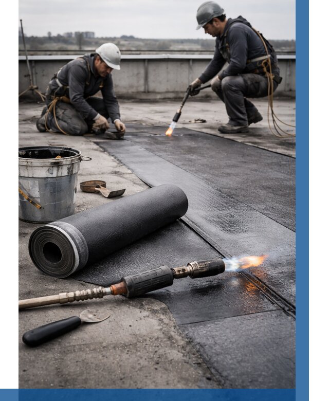 Ремонт рулонной кровли в Новоалтайске от 665 р. | ВЫСОТНИК-Нвл