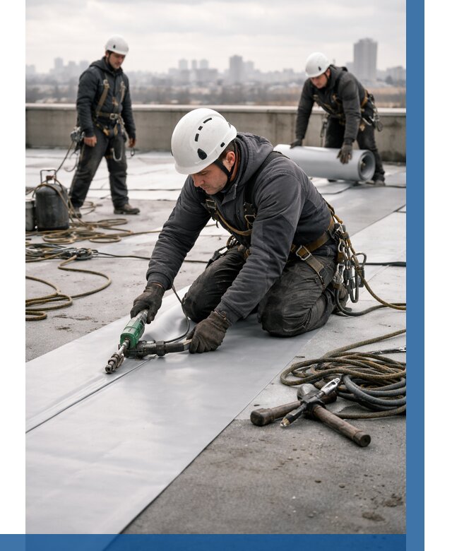 Ремонт мембранной кровли в Новоалтайске от 1840 р./м2 | ВЫСОТНИК-Нвл