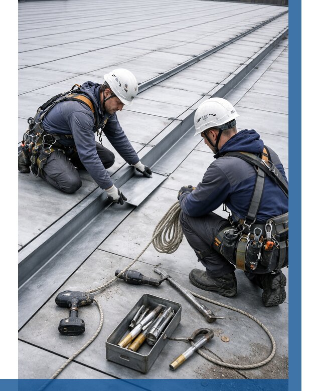 Ремонт фальцевой кровли в Новоалтайске от 716 р. | ВЫСОТНИК-Нвл