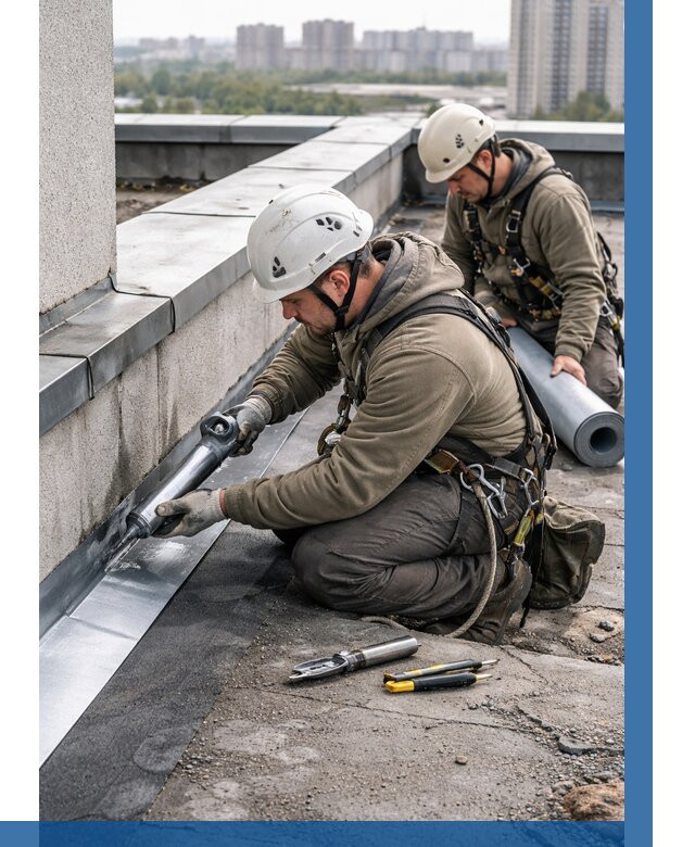 Ремонт кровельных примыканий в Новоалтайске от 1227 р. | ВЫСОТНИК-Нвл