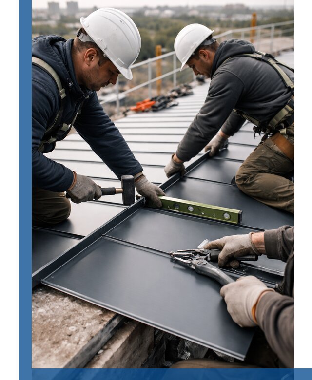 Монтаж фальцевой кровли в Новоалтайске для промышленных зданий