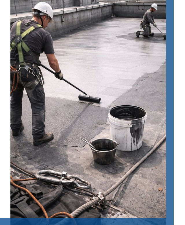 Гидроизоляция кровли жидкой резиной в Новоалтайске от 511 р. | ВЫСОТНИК-Нвл