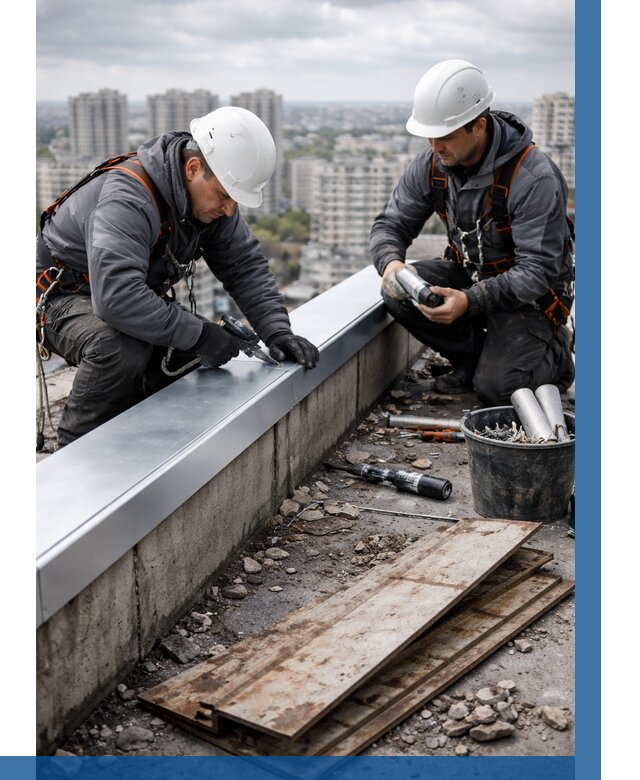 Замена парапетных крышек под ключ в Новоалтайске от 1227 р. | ВЫСОТНИК-Нвл