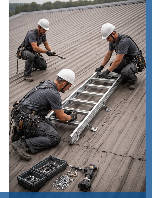 Монтаж кровельной лестницы в Новоалтайске от 4601 р. | ВЫСОТНИК-Нвл