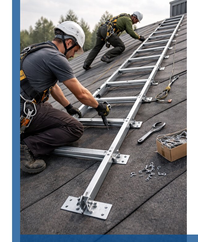 Профессиональный монтаж кровельной лестницы в Новоалтайске под ключ