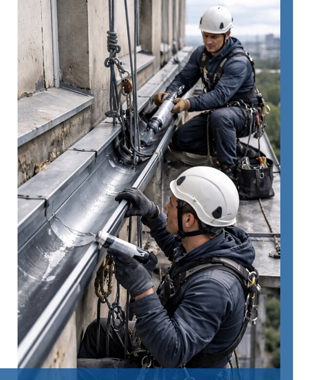 Ремонт водосточных желобов в Новоалтайске от 6646 р. | ВЫСОТНИК-Нвл