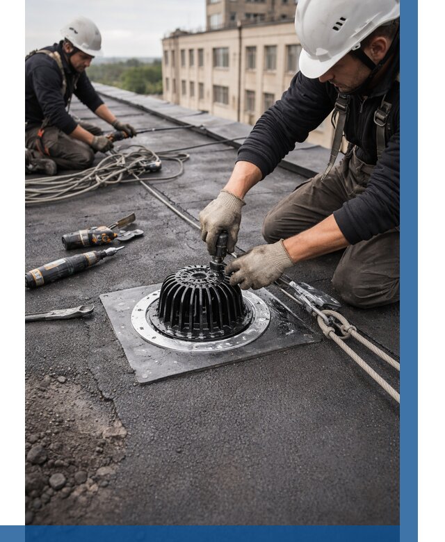 Установка водосточных воронок в Новоалтайске цена от 3578 р. | ВЫСОТНИК-Нвл