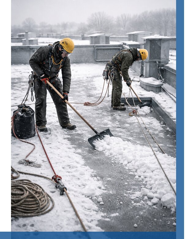 Очистка крыши от снега в Новоалтайске от 7668 р. | ВЫСОТНИК-Нвл