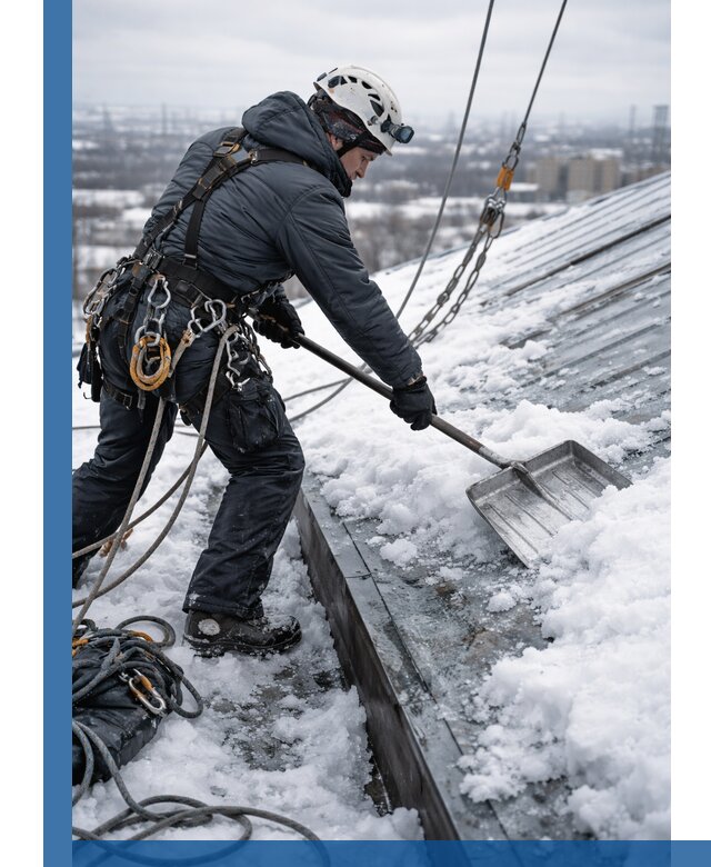 Профессиональная очистка кровли от снега и наледи в Новоалтайске