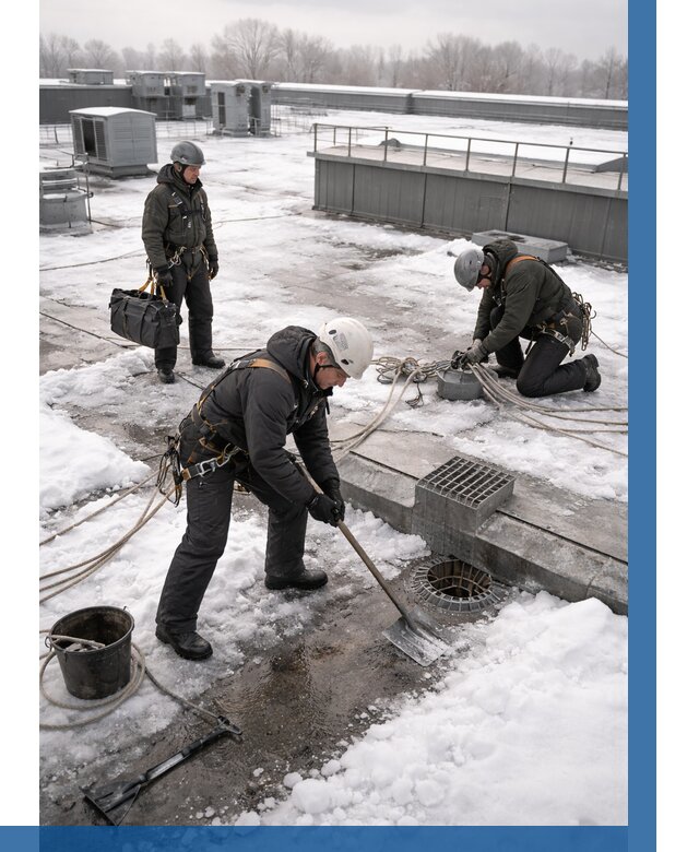 Абонентское обслуживание кровли зимой в Новоалтайске от 8179 р. | ВЫСОТНИК-Нвл