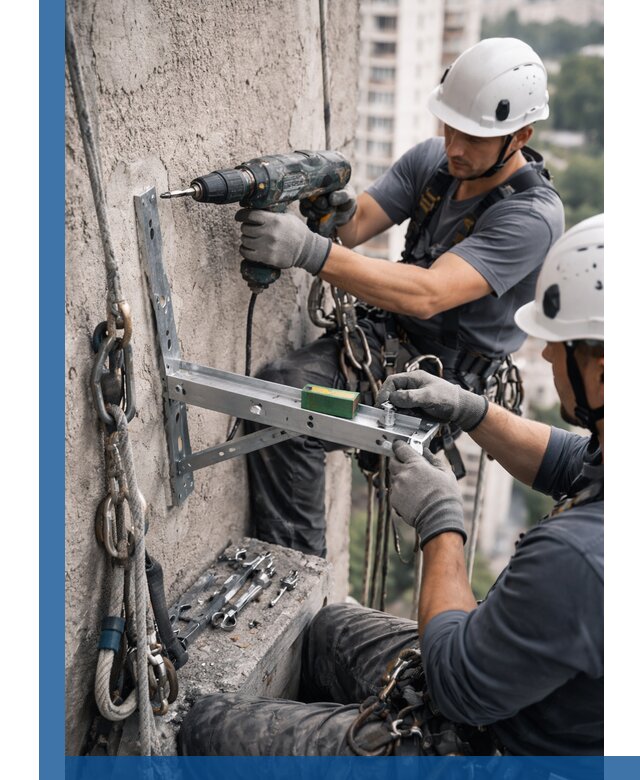 Установка кронштейнов кондиционера и крепежа в Новоалтайске