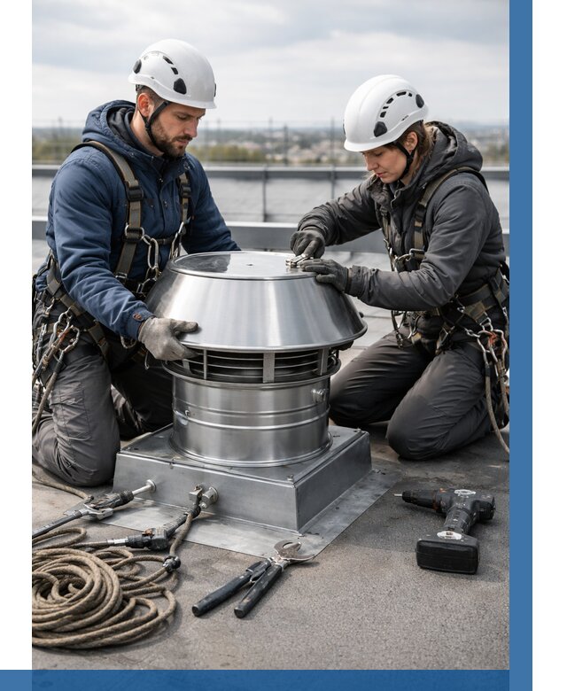 Установка дефлекторов на кровле в Новоалтайске от 4601 р. | ВЫСОТНИК-Нвл