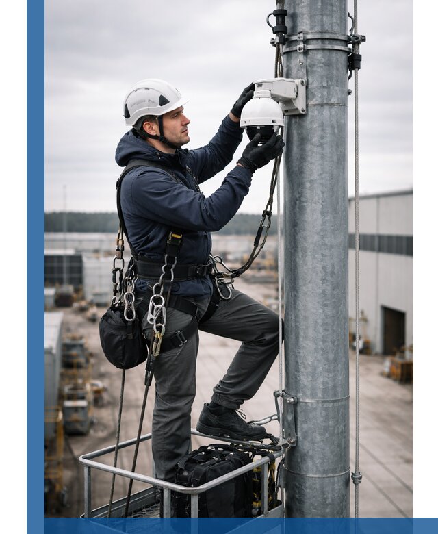 Профессиональная установка видеокамер на мачте в Новоалтайске