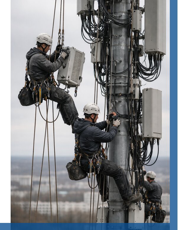 Монтаж оборудования связи на мачте в Новоалтайске от 7668 р. | ВЫСОТНИК-Нвл