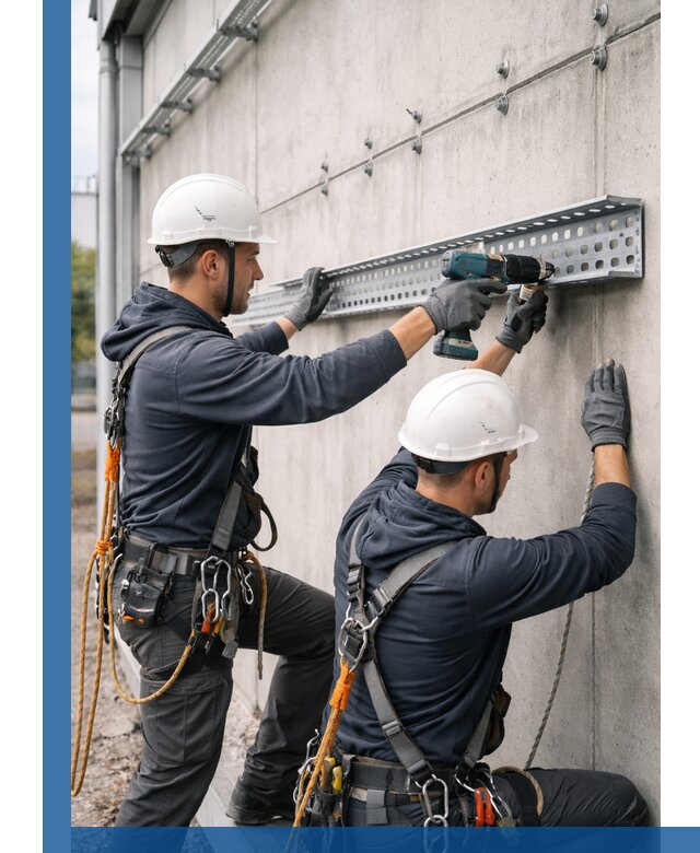 Монтаж кабельных лотков на фасаде зданий в Новоалтайске с гарантией