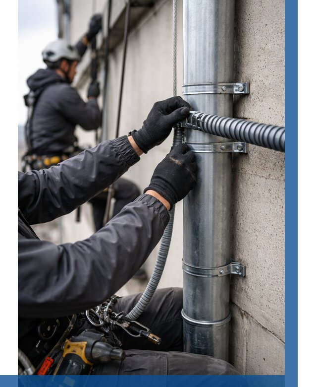 Монтаж гофры для кабеля в Новоалтайске от 307 р. | ВЫСОТНИК-Нвл