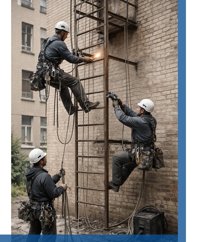 Ремонт пожарной лестницы в Новоалтайске от 7668 р. | ВЫСОТНИК-Нвл