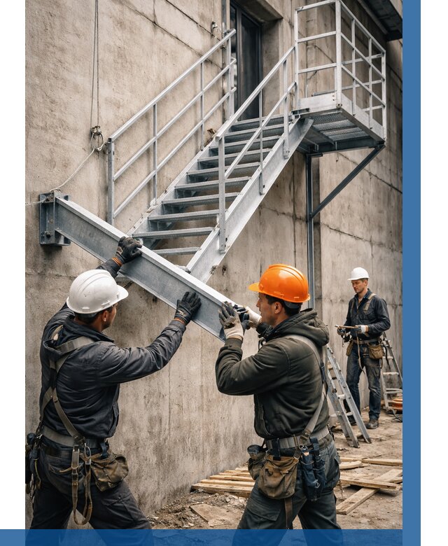 Монтаж металлических лестниц в Новоалтайске от 15336 р. | ВЫСОТНИК-Нвл