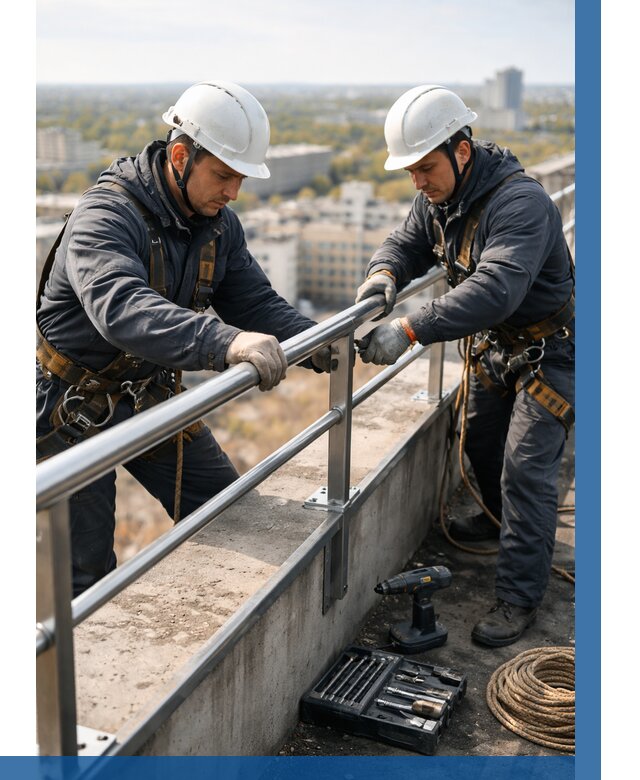 Монтаж перил на высоте в Новоалтайске от 2556 р. | ВЫСОТНИК-Нвл